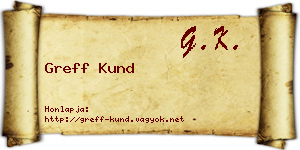 Greff Kund névjegykártya